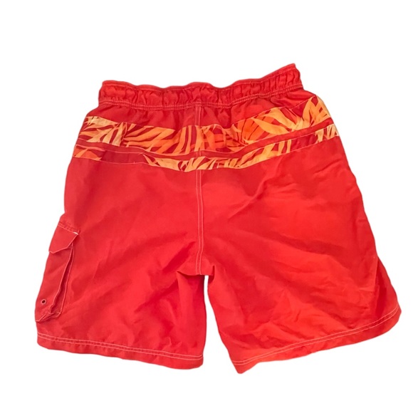 Chaps men LARGE Swim Trunks shorts Pockets mesh lined orange tropical swimwear - Picture 3 of 15